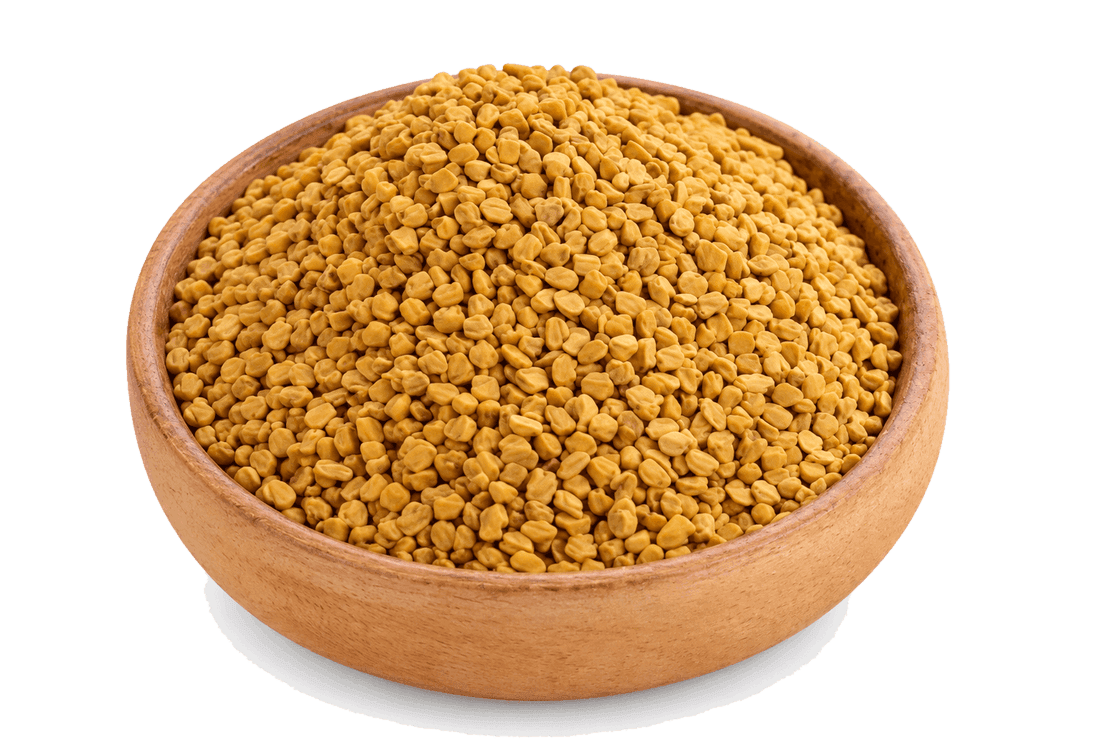 Do Bhai Methi — fenugreek seed in a wooden bowl